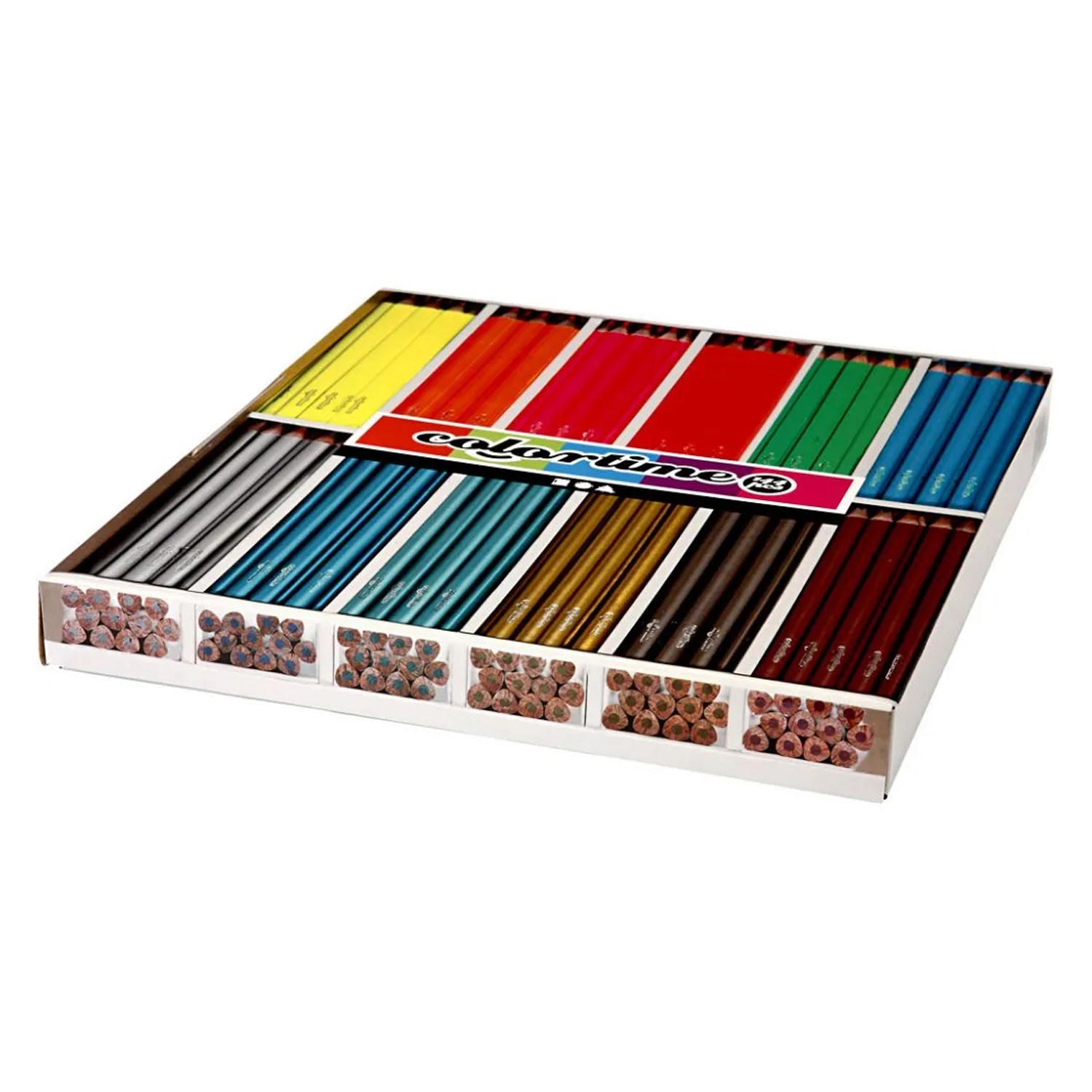 Creativ Company Dreieckige Buntstifte - Metallic und Neon, 144 Stück.