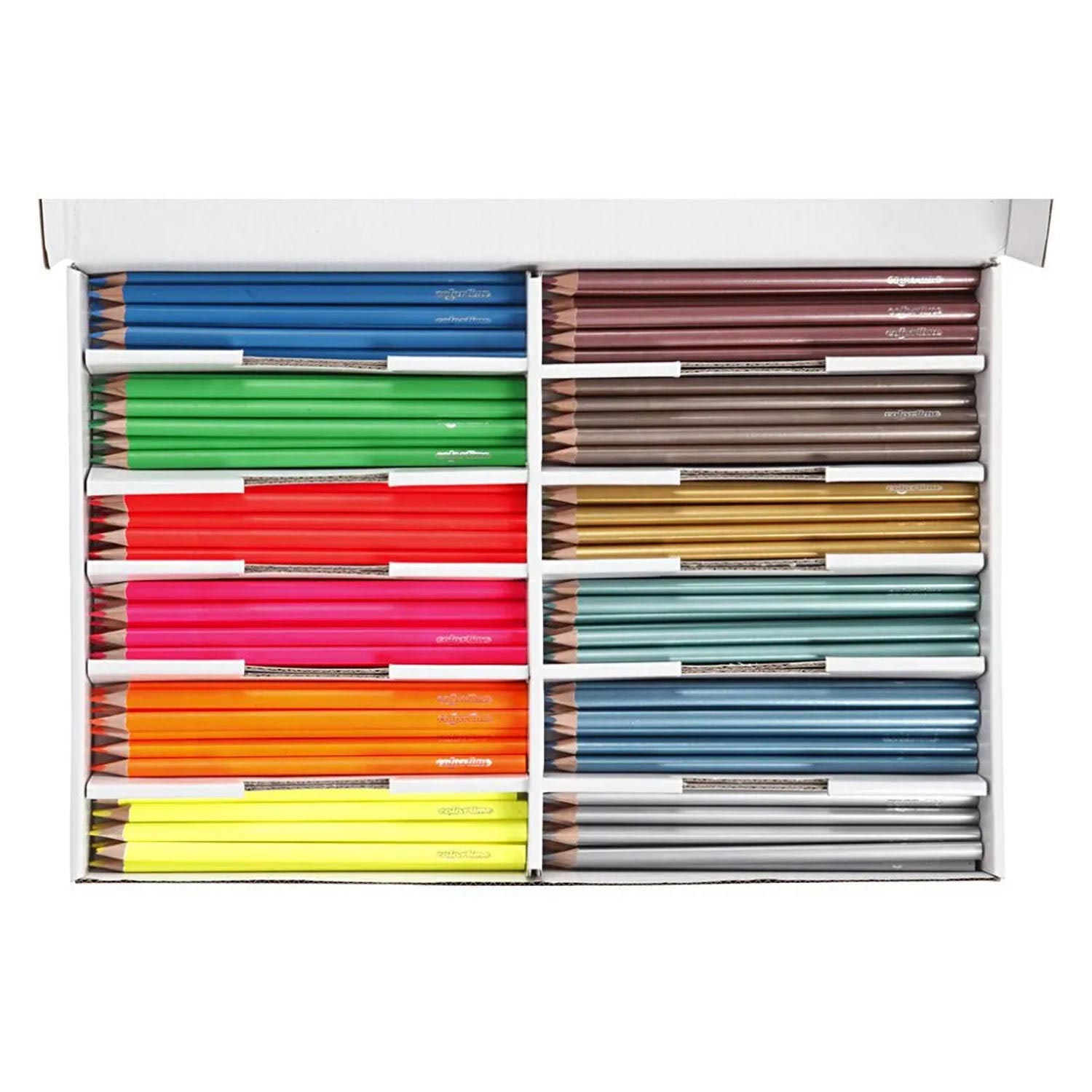 Creativ Company Dreieckige Buntstifte - Metallic und Neon, 144 Stück.