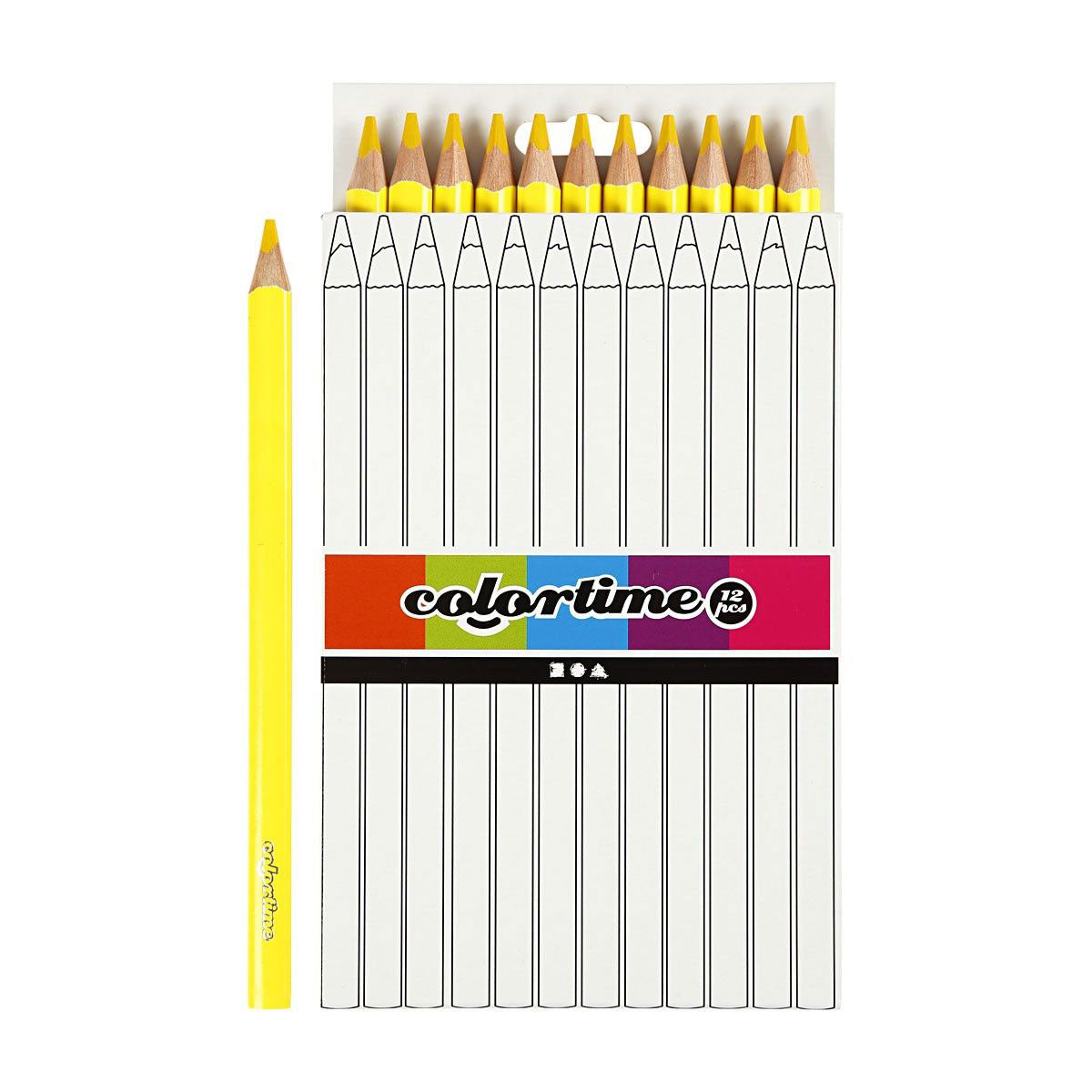 Creativ Company Dreieckige Jumbo-Buntstifte - gelb, 12 Stück.
