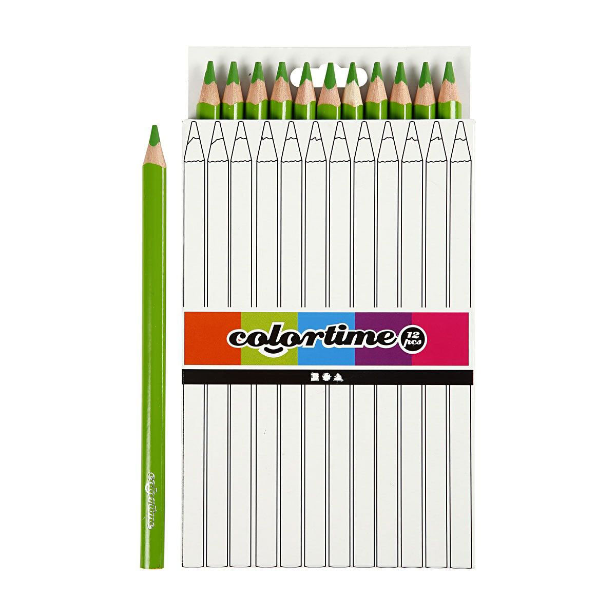 Creativ Company Dreieckige Jumbo-Buntstifte - hellgrün, 12 Stück.