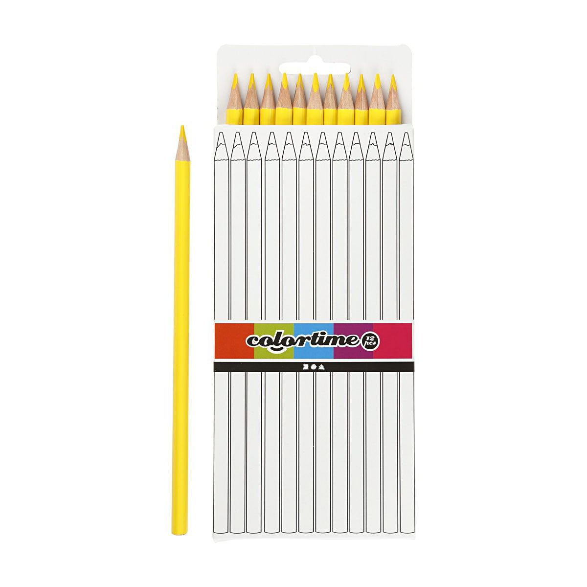 Creativ Company Dreieckige Buntstifte - gelb, 12 Stück.