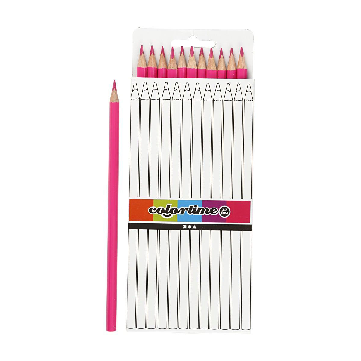 Creativ Company Dreieckige Buntstifte - rosa, 12 Stück.