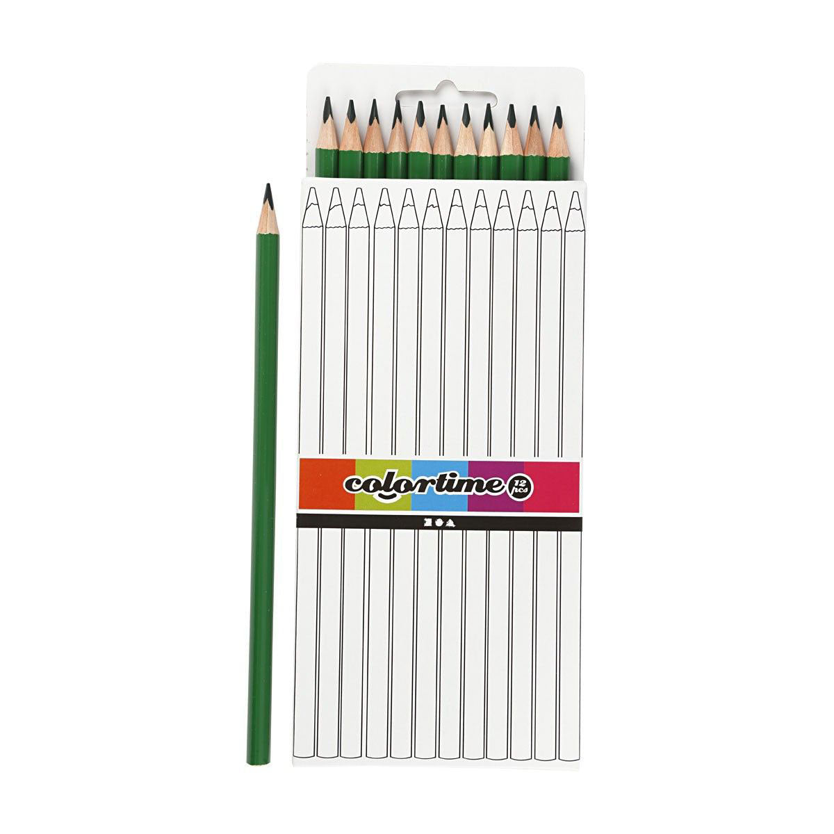 Creativ Company Dreieckige Buntstifte - grün, 12 Stück.