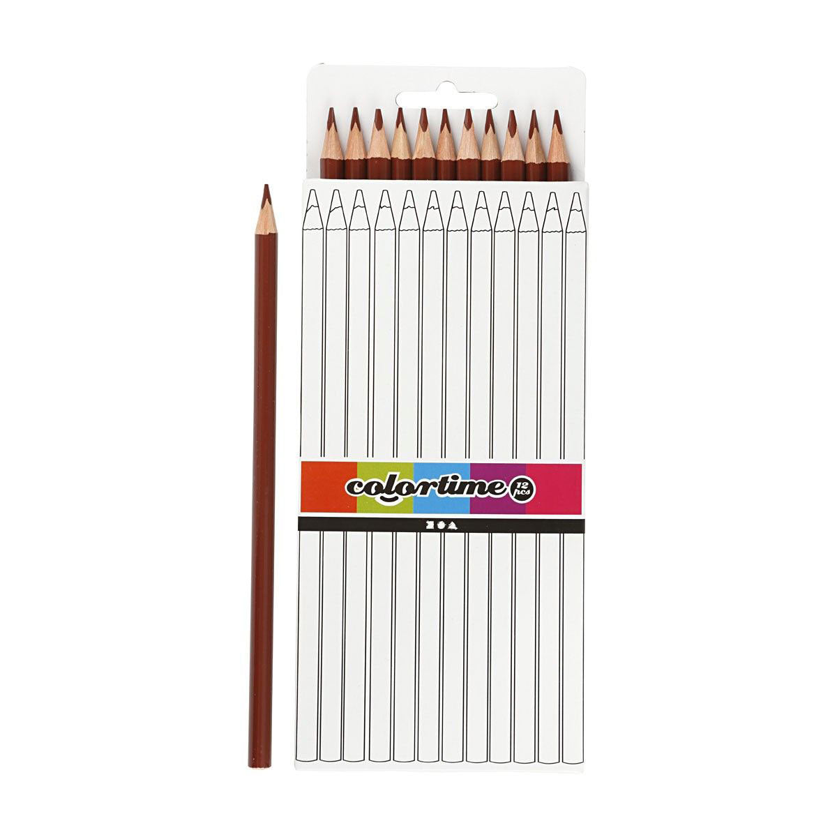 Creativ Company Dreieckige Buntstifte - braun, 12 Stück.