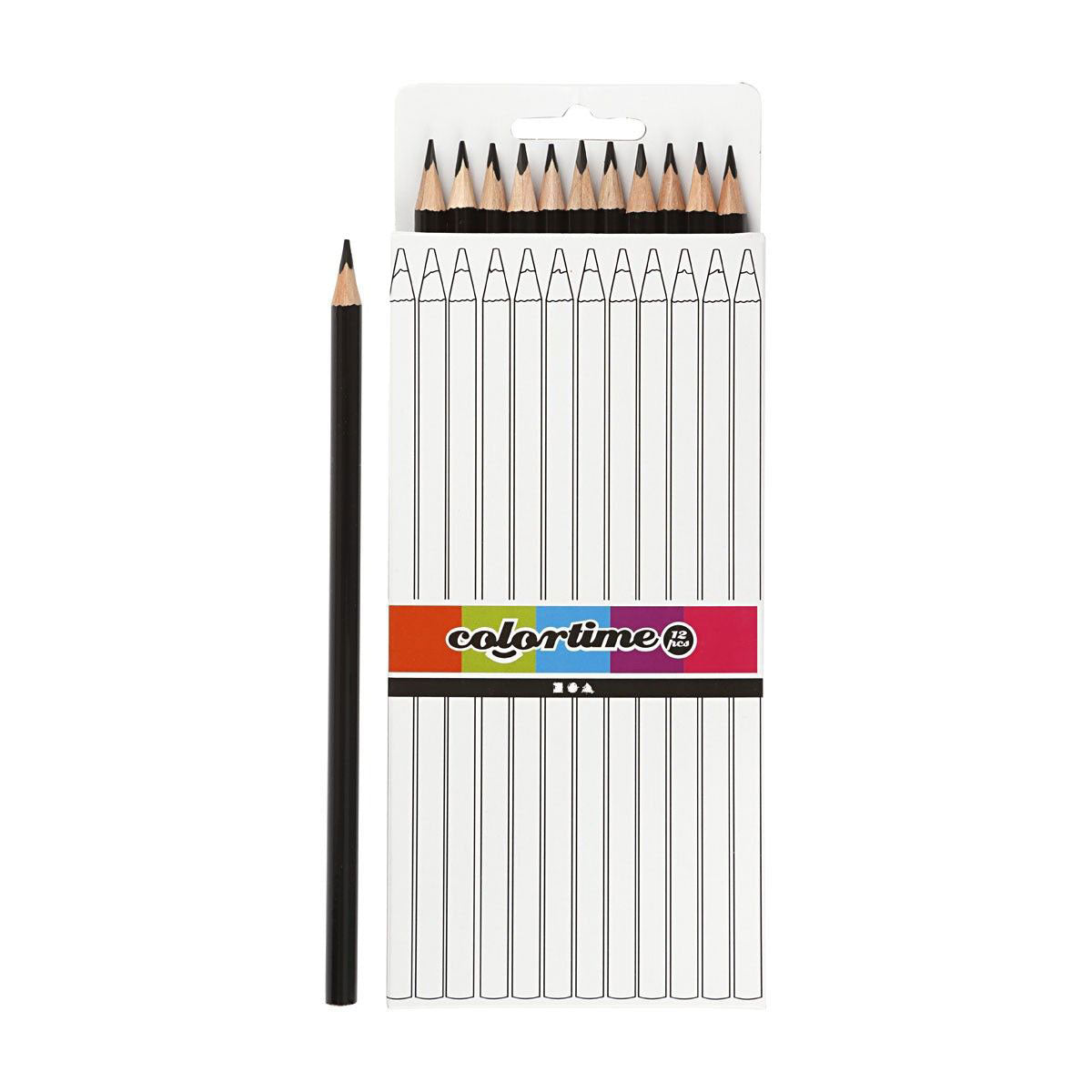 Creativ Company Dreieckige Buntstifte - schwarz, 12 Stück.