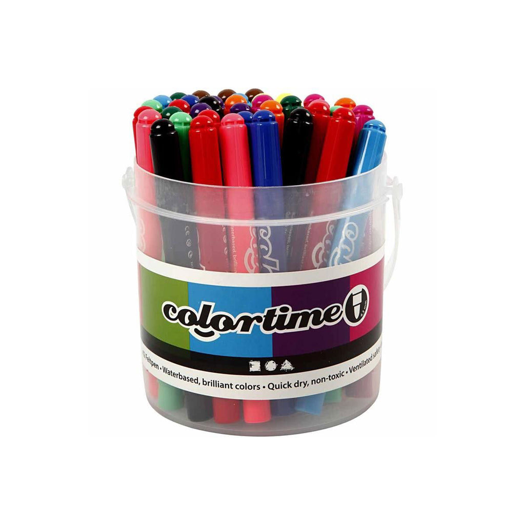 Creativ Company Eimer mit 42 Jumbo-Markern, 12 Farben