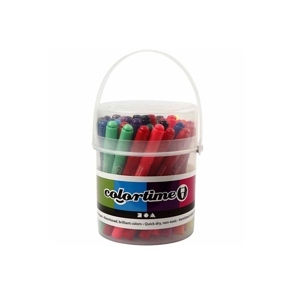 Creativ Company Eimer mit 42 Jumbo-Markern, 12 Farben