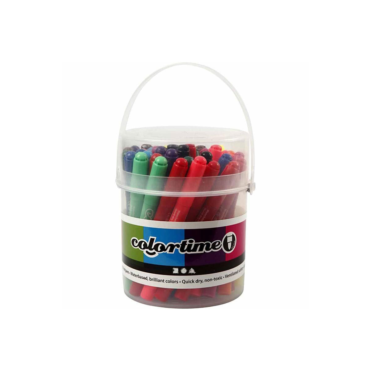 Creativ Company Eimer mit 42 Jumbo-Markern, 12 Farben