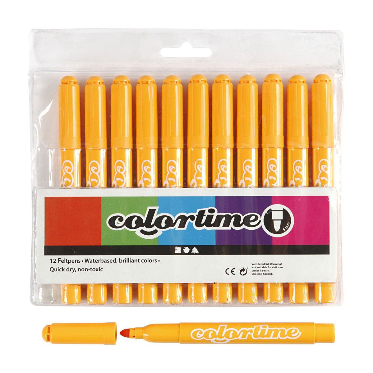 Creativ Company Warmgelbe Jumbo-Marker, 12 Stück.