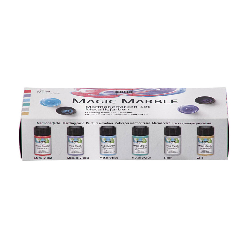 Creativ Company Marmorfarbe – Metallicfarben, 6 x 20 ml