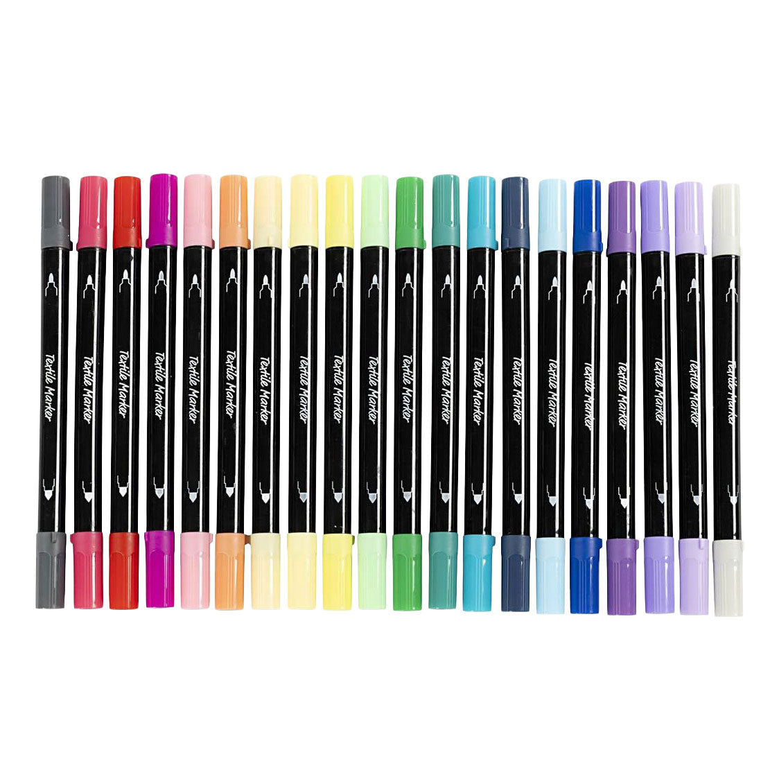 Textilmarker der Firma Creativ, Strichstärke 2,3 + 3,6 mm, weitere Farben, 20 Stück pro Packung