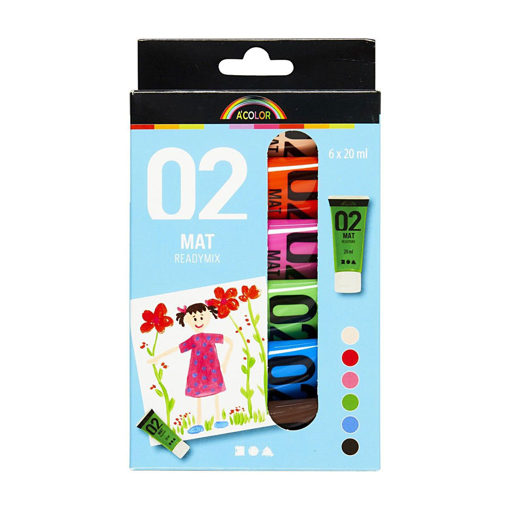 Creativ Company Acrylfarbe, verschiedene Farben, 02 – matt, 6 x 20 ml