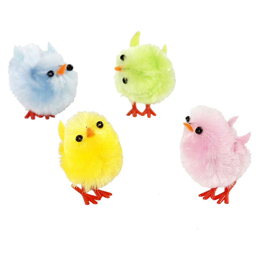 Creativ Company Bunte Osterküken aus Chenille, 12 Stück.