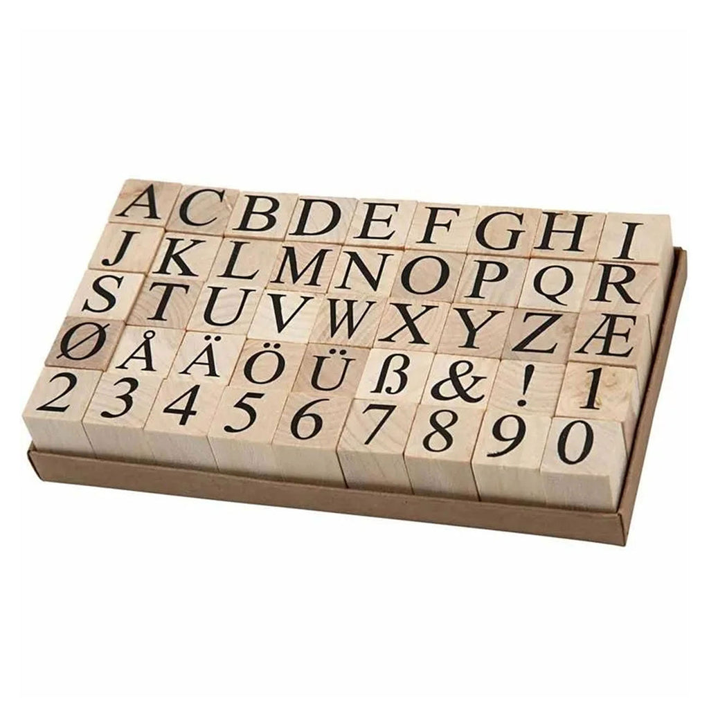 Creativ Company Holzstempelset, 45-teilig.