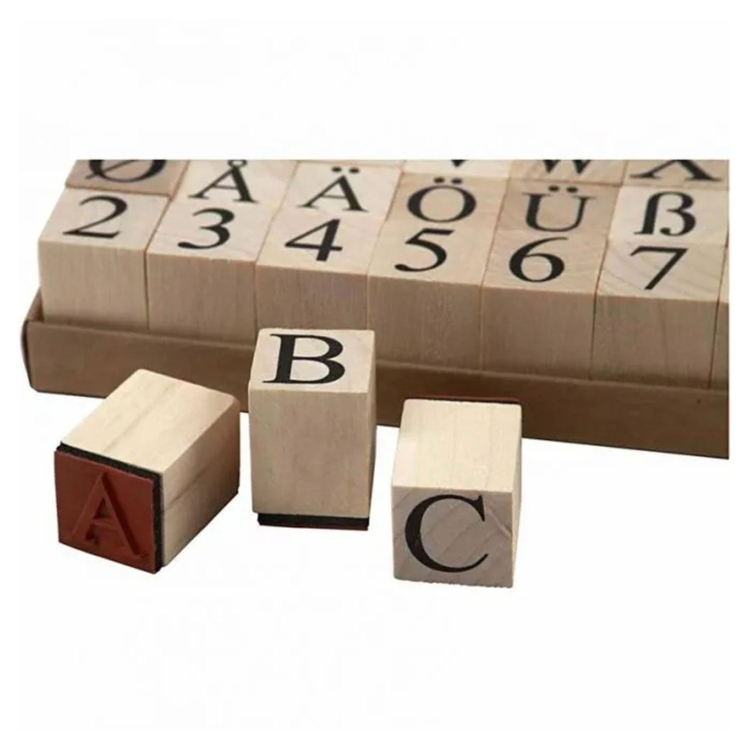 Creativ Company Holzstempelset, 45-teilig.