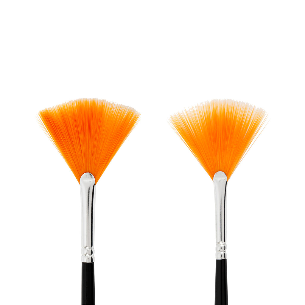 Creativ Company Gold Line Fächerpinsel, Größe 4+8, Länge: 29–30 cm, Breite: 2–3 mm, Fächerform, 2 Stück pro Packung