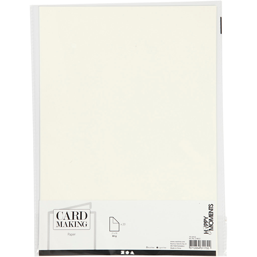 Creativ company papier, a4, vel 210x297 mm, 80 gr, off-white, 20 stuk 1 doos