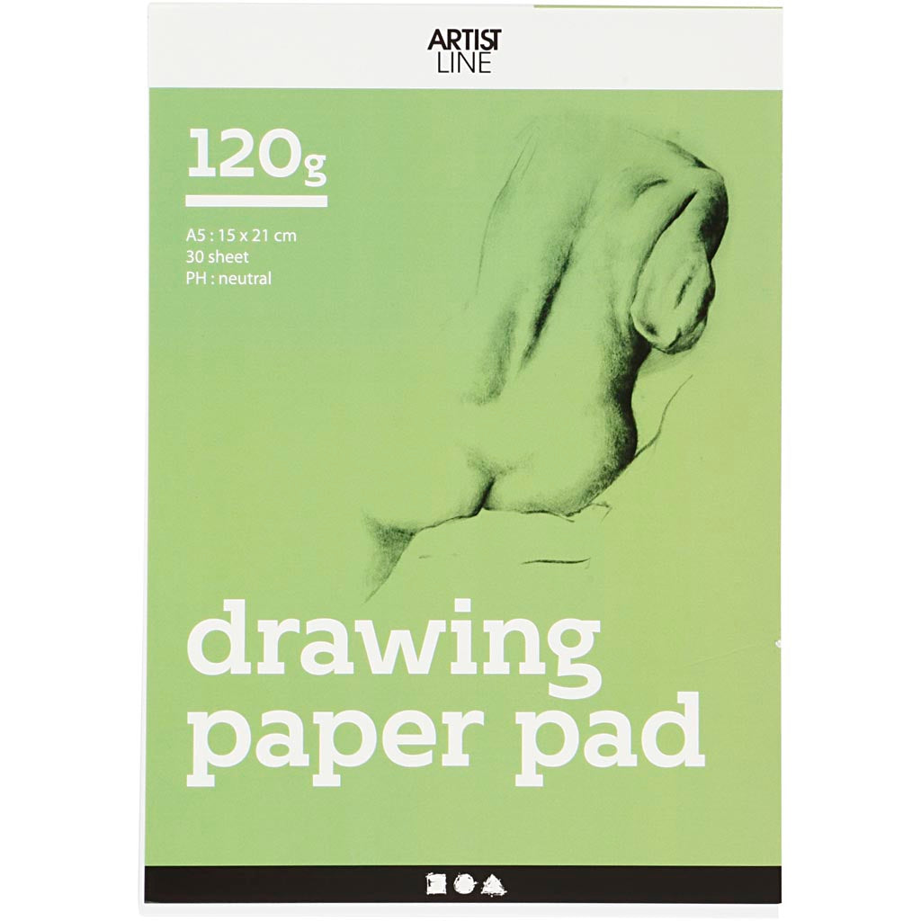 Creativ company tekenbord, a5, vel 148x210 mm, 120 gr, wit, 30 vel 1 stuk