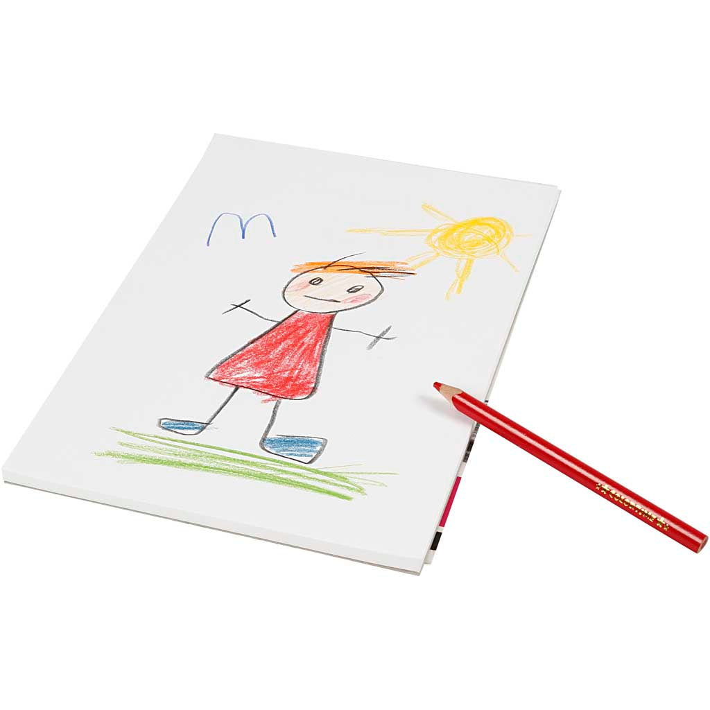 Zeichenbrett der Firma Creativ Company, A4, Blattgröße 210 x 297 mm, 120 g/m², weiß, 50 Blatt, 1 Stück