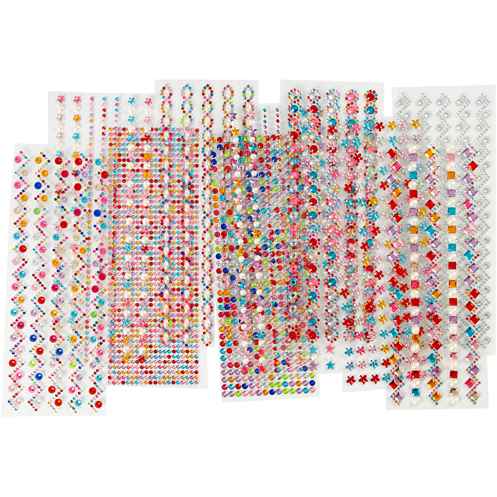 Creativ Company Strasstenen Designs 2-10 mm, 12 Blatt