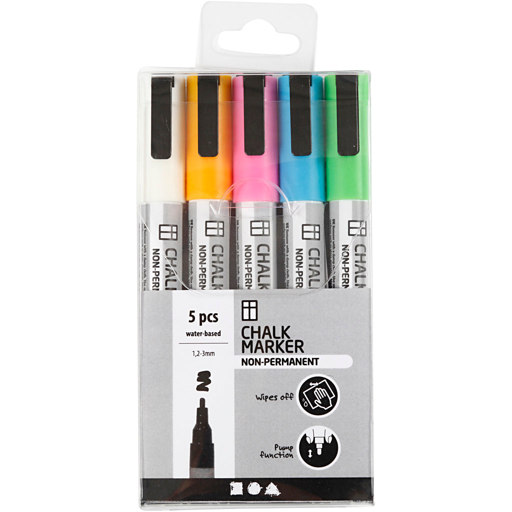 Creativ Company Kreidemarker, farbig, 5 Stück.