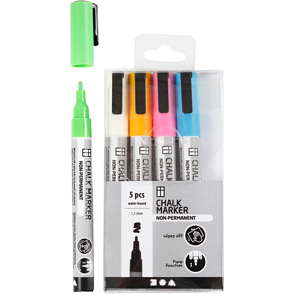 Creativ Company Kreidemarker, farbig, 5 Stück.