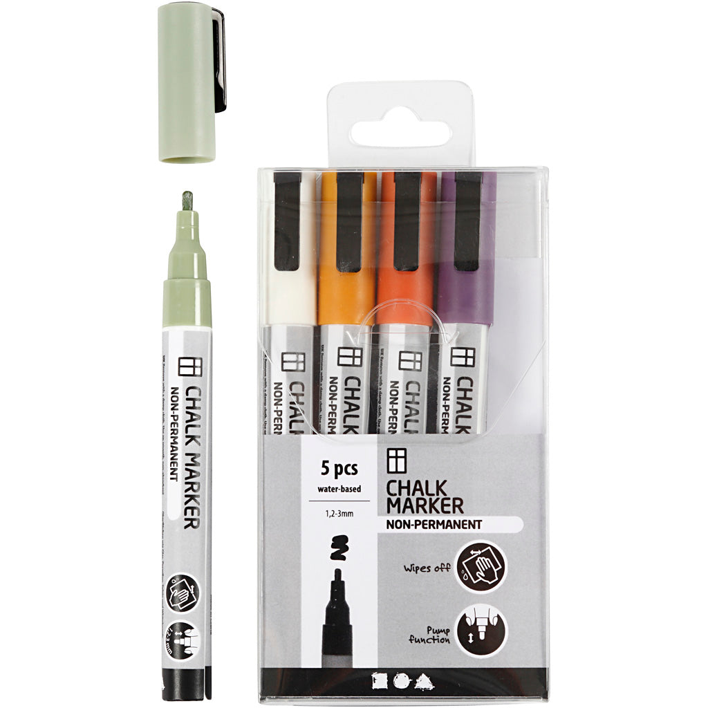 Creativ Company Kreidemarker in Pastellfarben, 5 Stück.