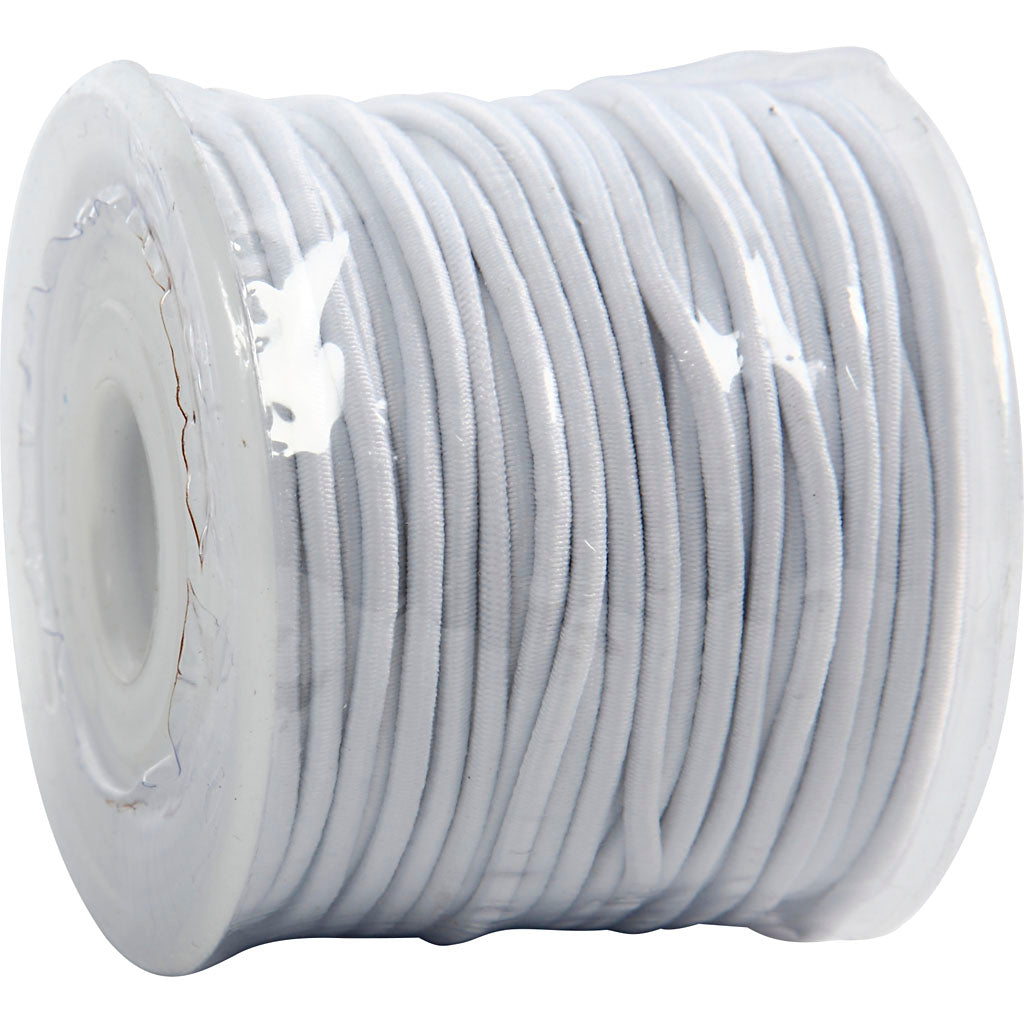 Elastisches Band, Dicke 2 mm, weiß, 25 m