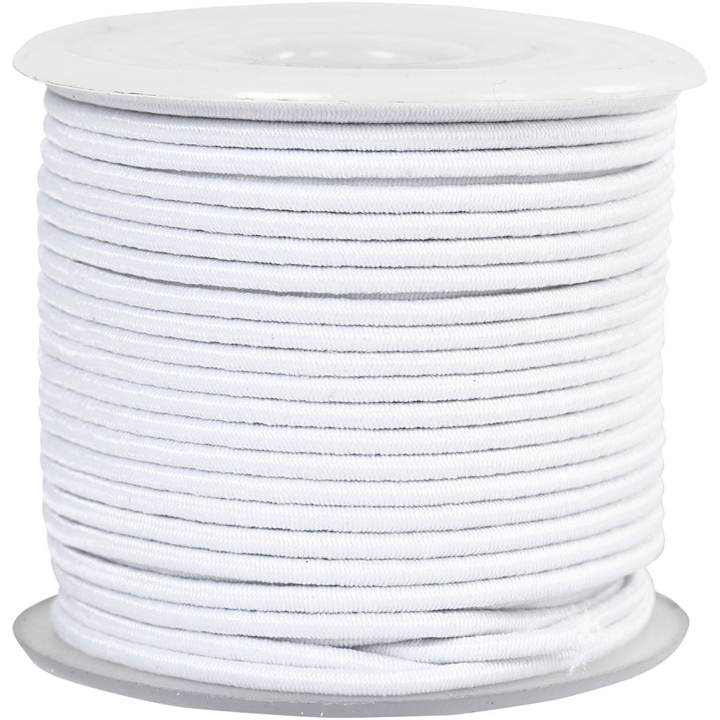 Elastisches Band, Dicke 2 mm, weiß, 25 m