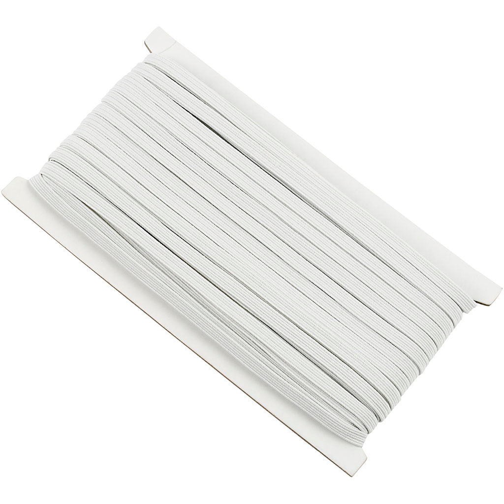 Creativ Company Elastikband, 6 mm dick, weiß, 50 m