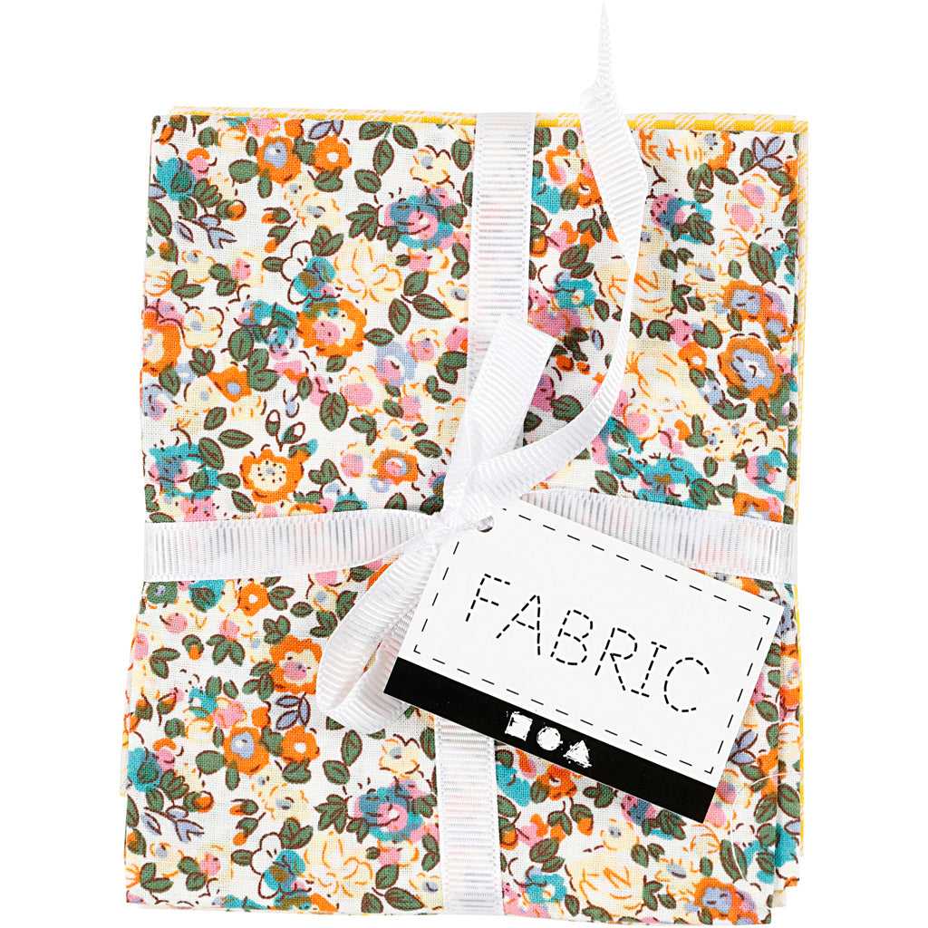 Creativ Company Patchworkstoff gelb 45x55cm, 4 Stück.