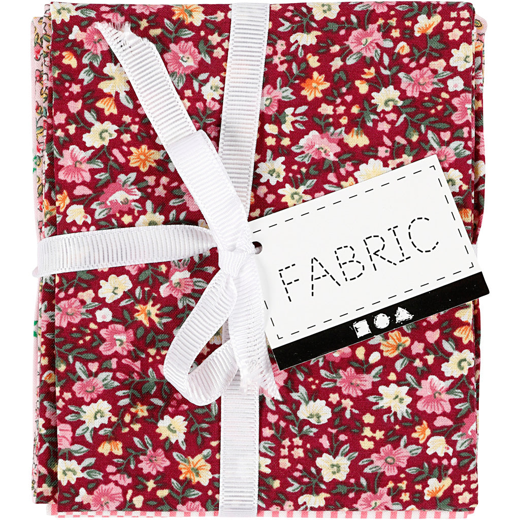 Creativ Company Patchworkstoff rosa 45x55cm, 4 Stück.
