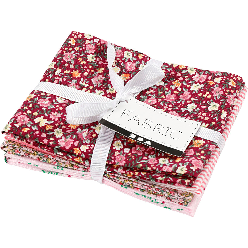 Creativ Company Patchworkstoff rosa 45x55cm, 4 Stück.