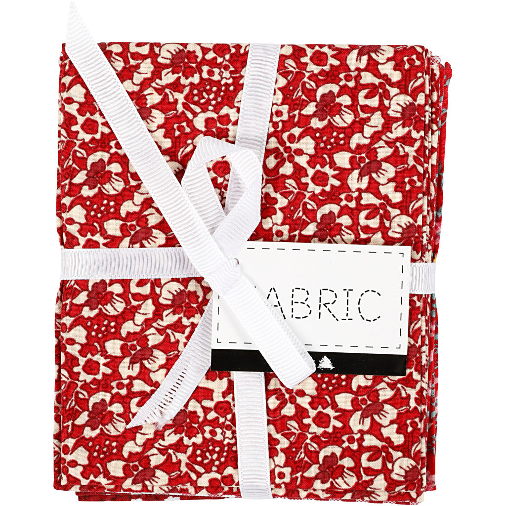 Creativ Company Patchworkstoff rot 45x55cm, 4 Stück.