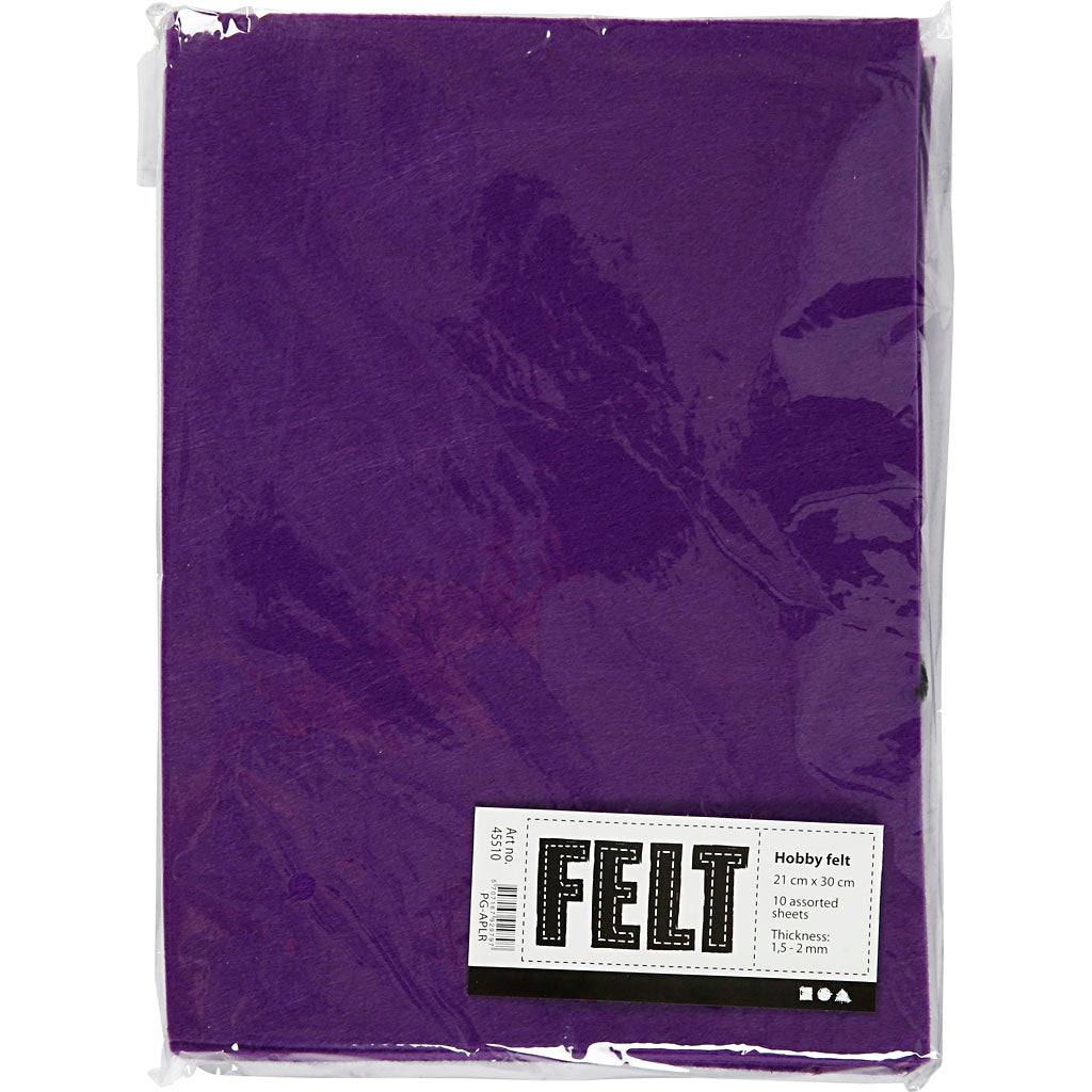 Creativ Company Hobbyfelt, lila, A4, 10 Blatt