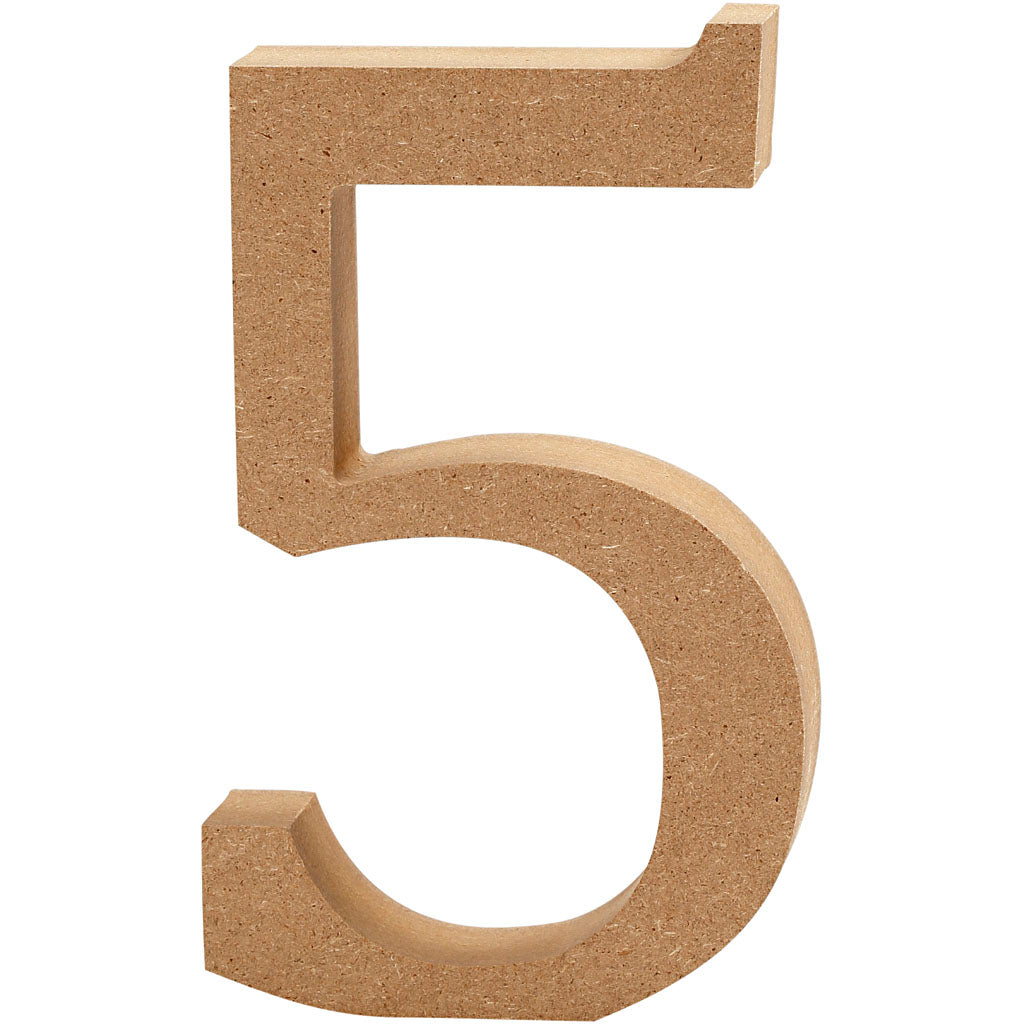 Creativ Company Cijfer 5 MDF 13cm, 1.