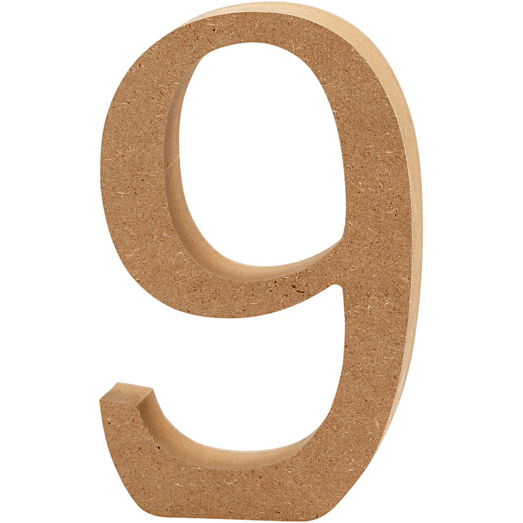 Creativ Company Cijfer 9 MDF 8cm, 1.