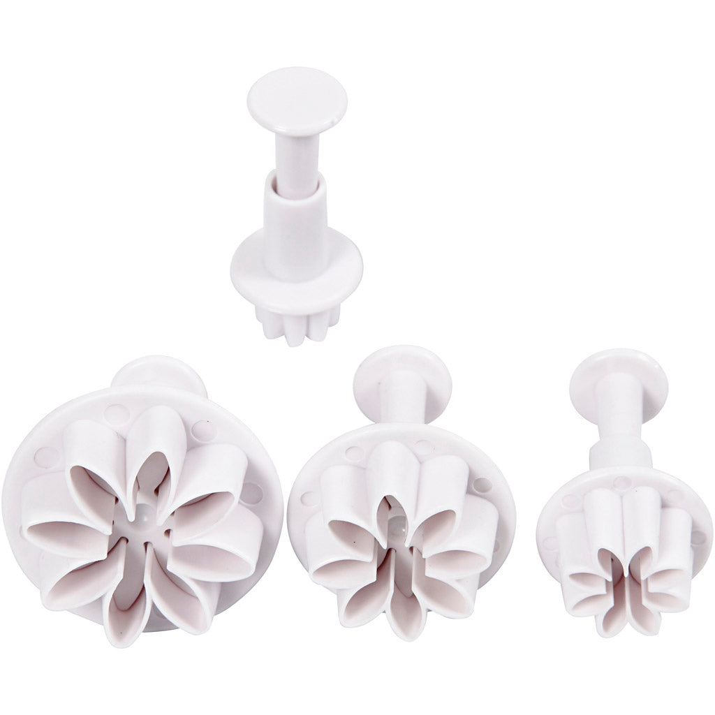 Creativ Company Ausstechformen mit Blumenstempel, 4 Stück.