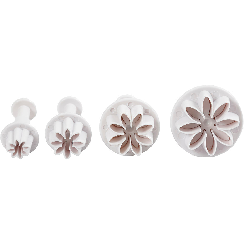 Creativ Company Ausstechformen mit Blumenstempel, 4 Stück.