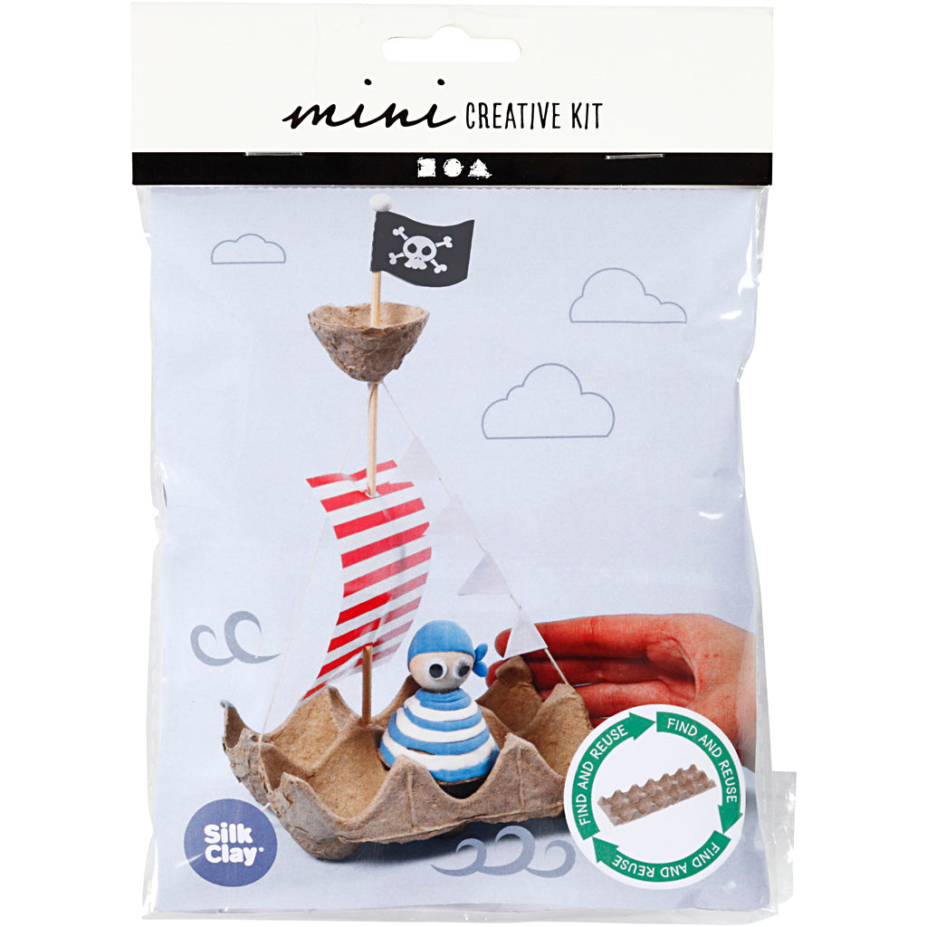 Creativ Company Mini-Kreativset: Eierkarton, Piratenboot