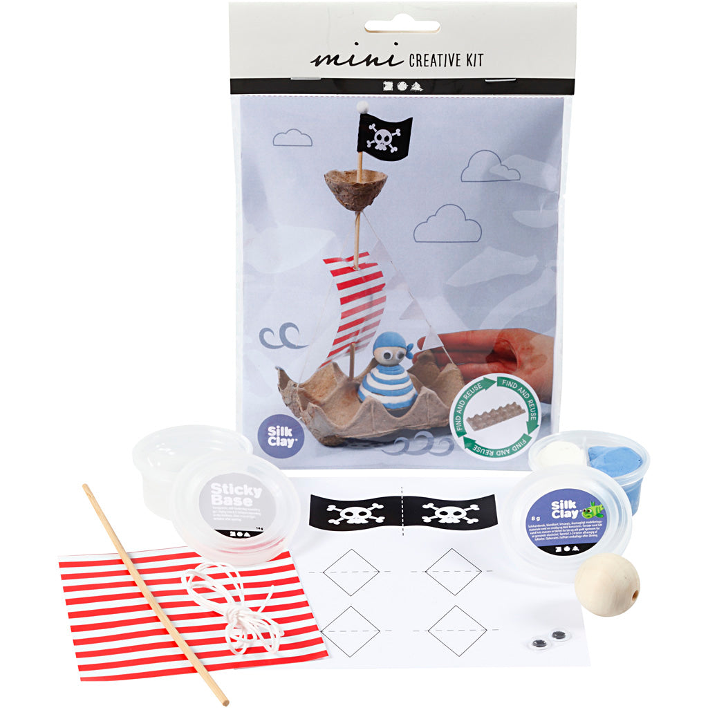 Creativ Company Mini-Kreativset: Eierkarton, Piratenboot