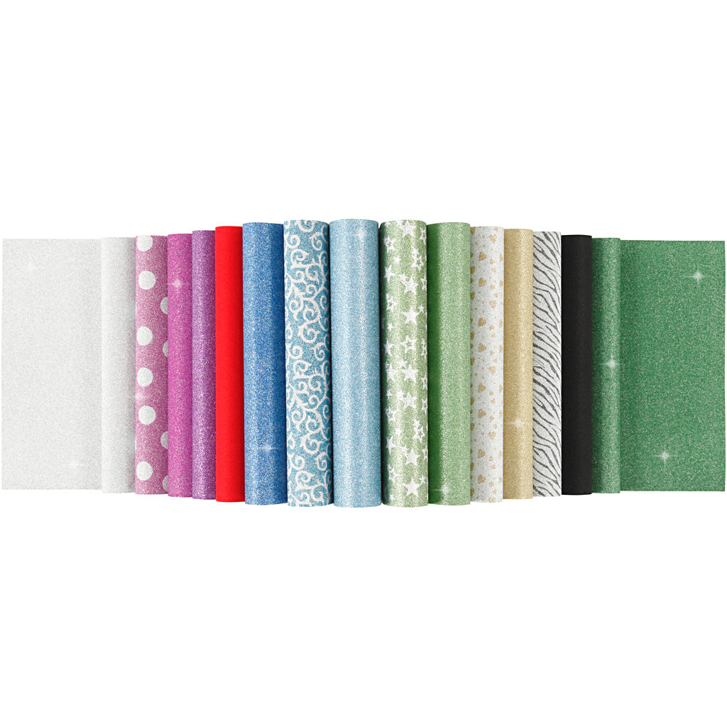 Glitzerpapierblock von Creativ Company, A4, Blattgröße 210 x 297 mm, 150 g, 30 Blatt, 1 Stück