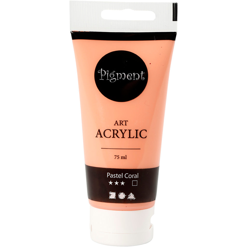 Creativ Company Pigment Art Acrylfarbe Pastellkoralle, 75 ml