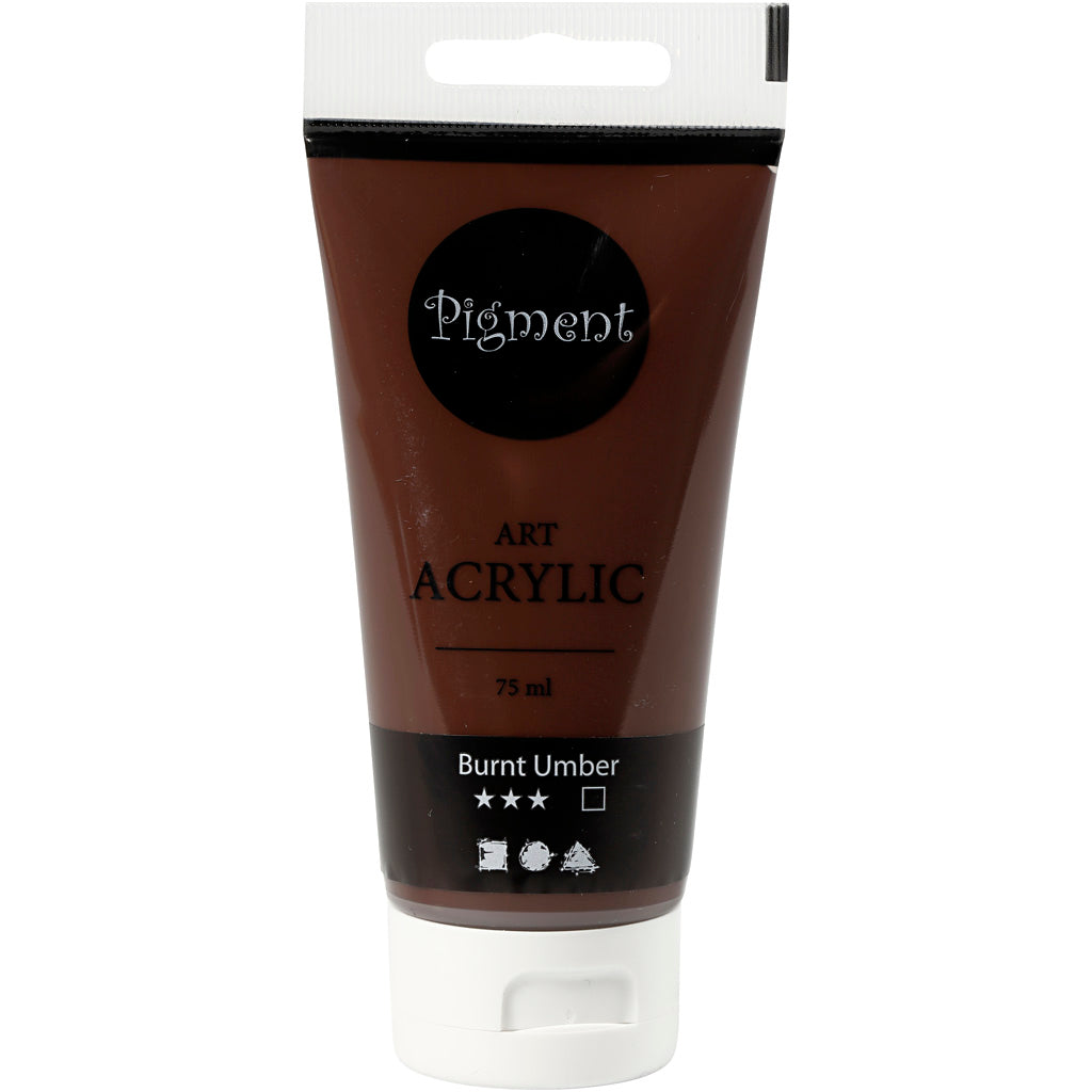 Creativ Company Pigment Art Acrylfarbe gebranntes Umbrabraun, 75 ml