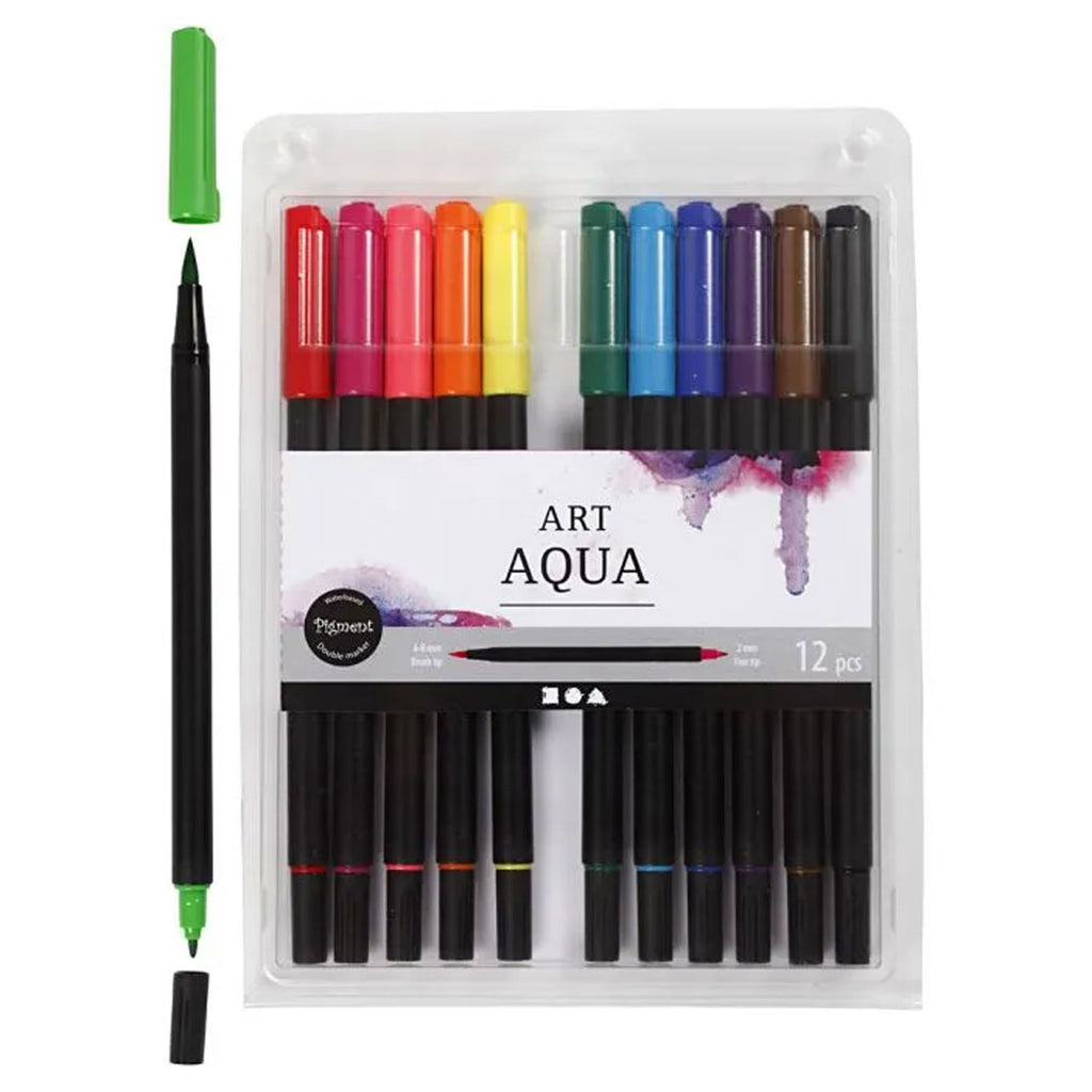 Creativ Company Aquarellmarker Standardfarben, 12 Stück.