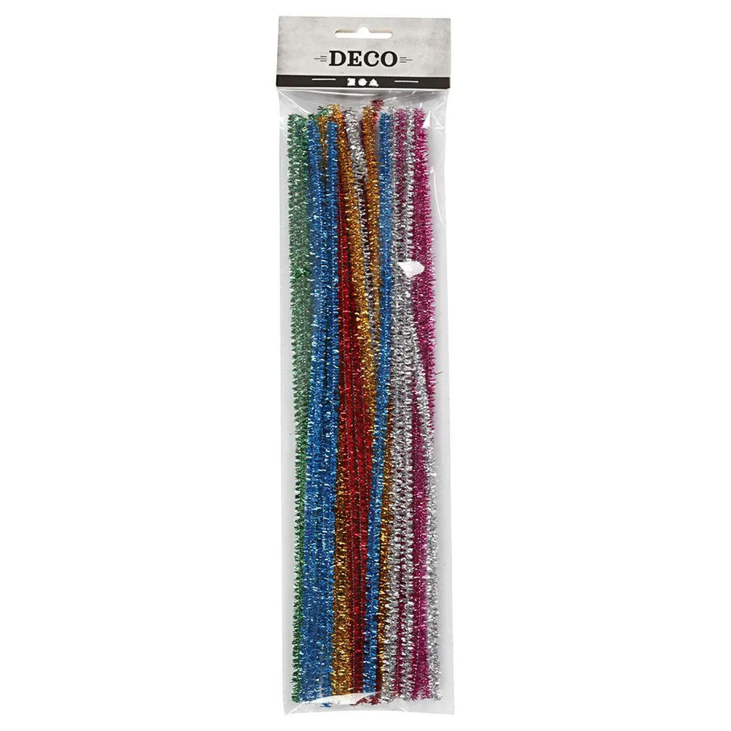 Creativ Company Chenilledraad starker bunter Glitzer 30cm, 24 Stk.