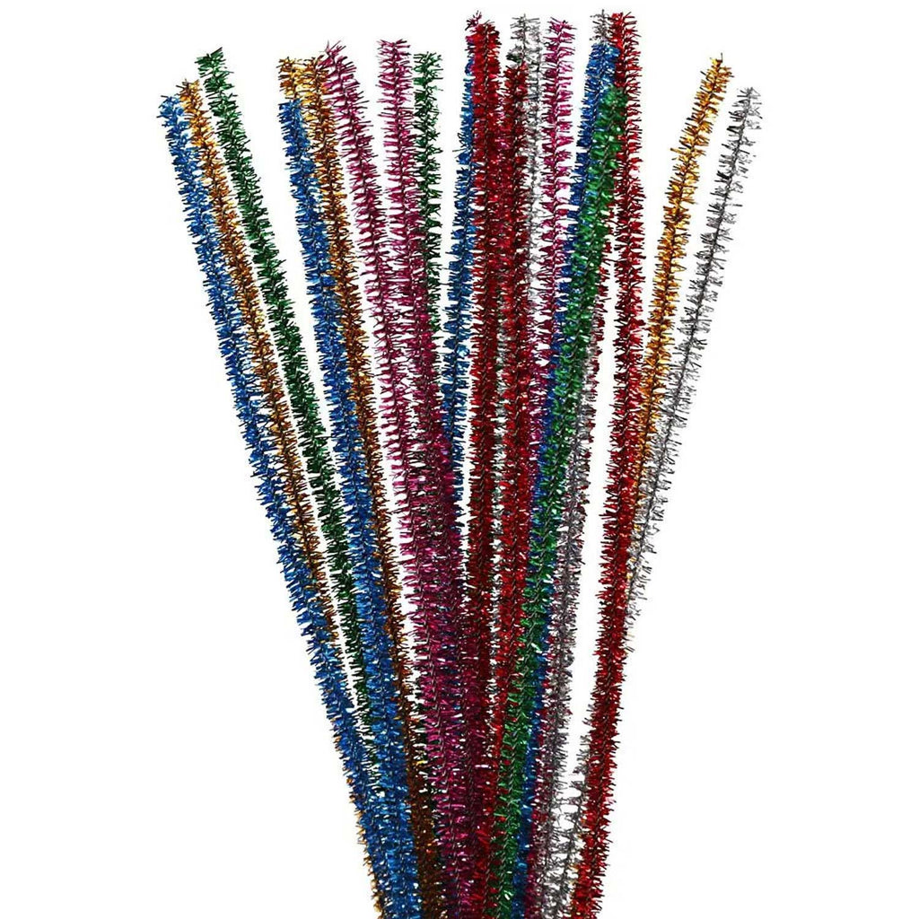Creativ Company Chenilledraad starker bunter Glitzer 30cm, 24 Stk.