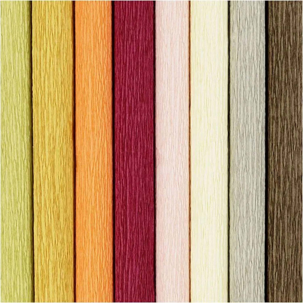 Creativ company crêpepapier, vel 25x60 cm, crêpe-verhouding: 180%, 105 gr, pastelkleuren, 8 vel 1 doos