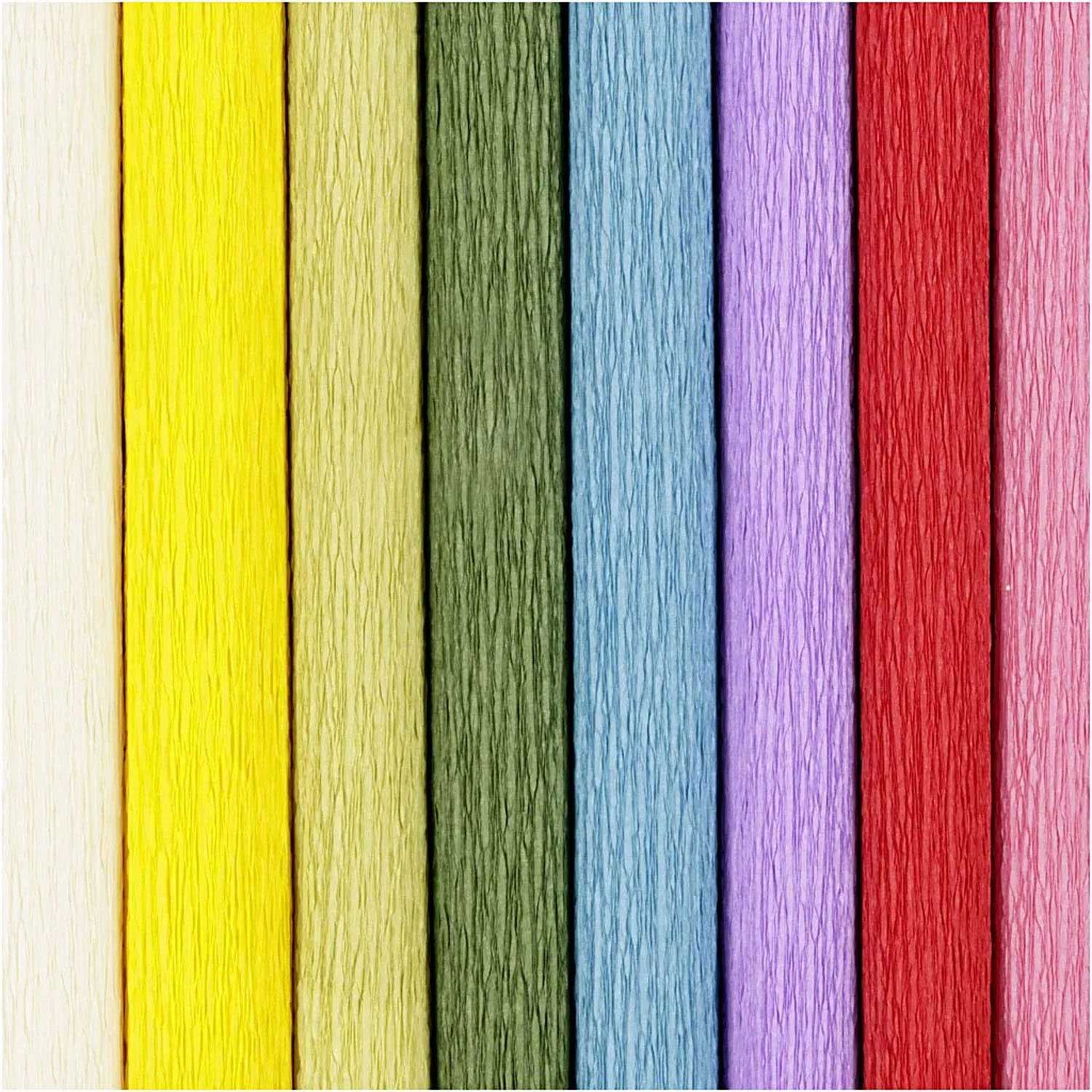 Creativ company crêpepapier basis tinten 8 stuks 25x60 cm