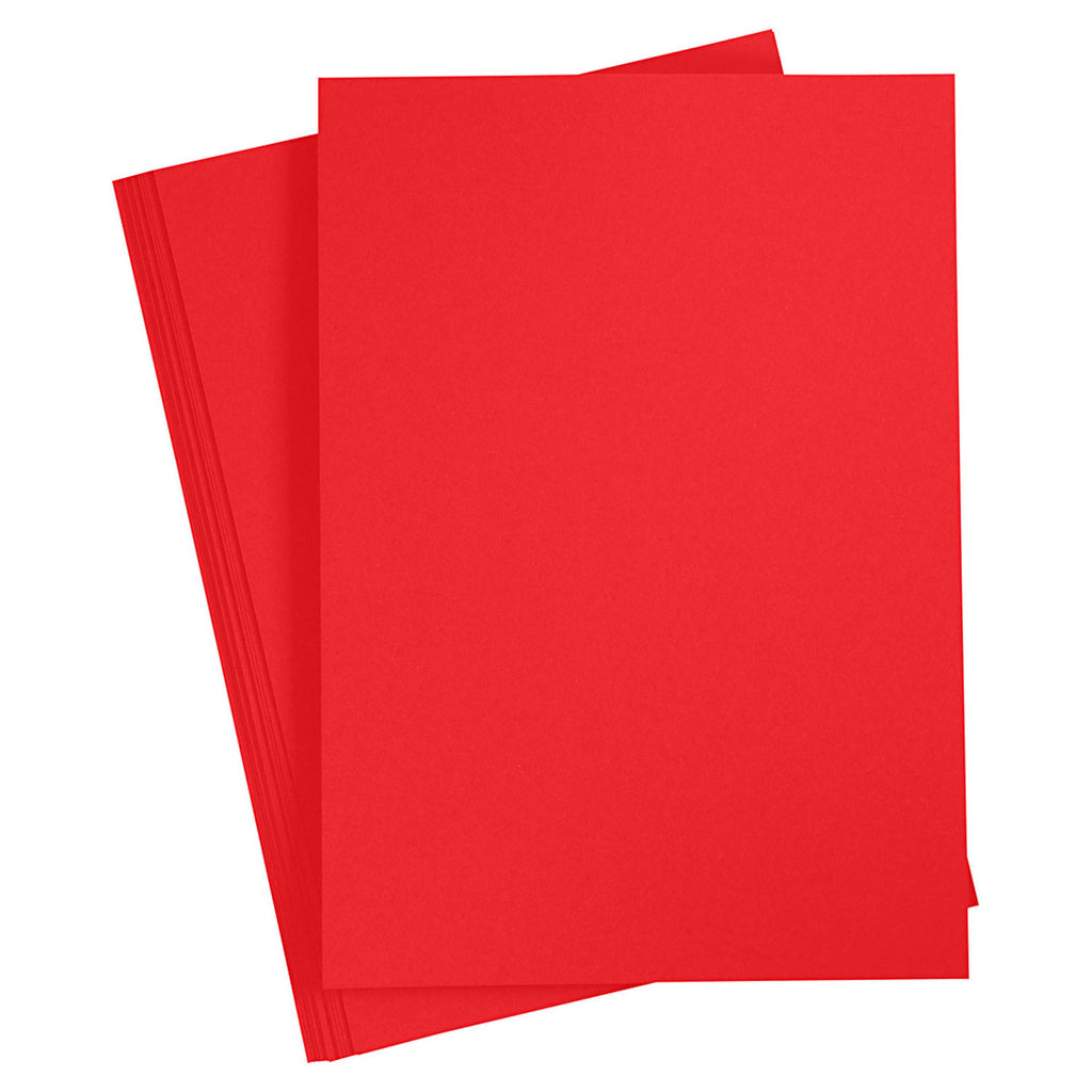 Gekleurd karton, a4, vel 210x297 mm, 180 gr, kerstrood, 20 vel 1 doos